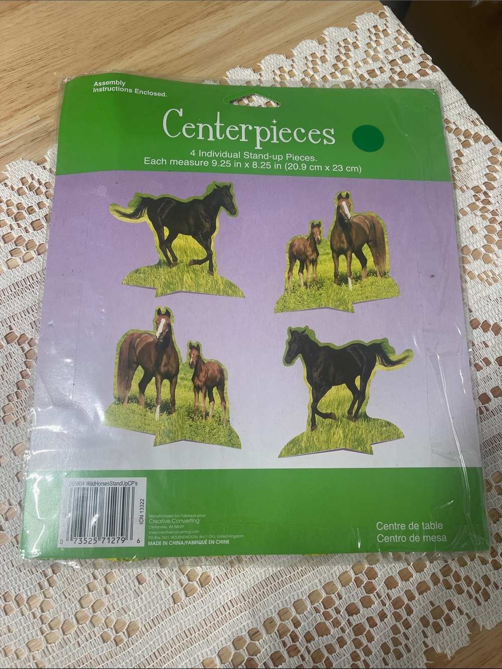 Horse-Themed Table Decor - Purple & Green